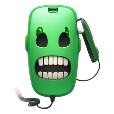 Scream mask phone with a Green clamshell flip-phone sticker