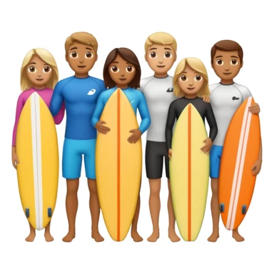 people holding surfboard sticker