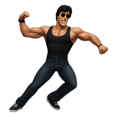 Sylvester Stallone dancing sticker