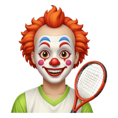 tennis player clown sticker