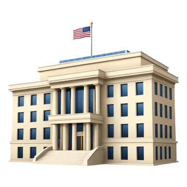 US Embassy building.  looks realistic. Not a painting, just a building sticker