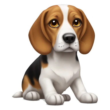 beagle with papillon sticker