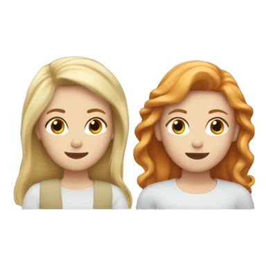 Blond Hair and Ginger Hair Sisters   sticker
