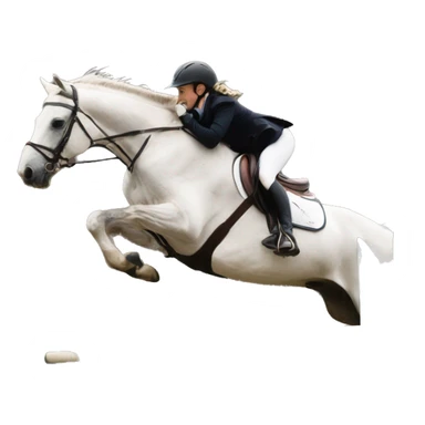 Bay horse jumping an oxer with a girl on it sticker