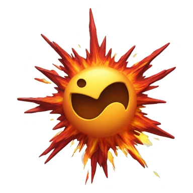 A cartoon-styled representation of a collision. Depicted as a star-like, red-and-orange-and-yellow fiery burst, generally with one point extending to the bottom right. sticker