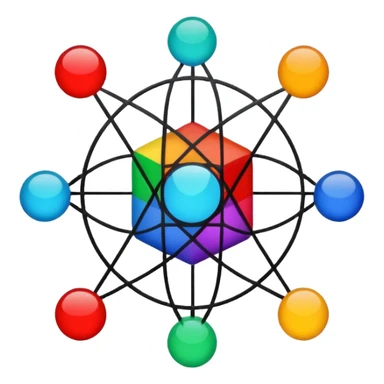 Generate 8 unique emoji-style icons representing chemical element tiles, atomic symbols, colorful science grid blocks, and laboratory chemistry themes. sticker