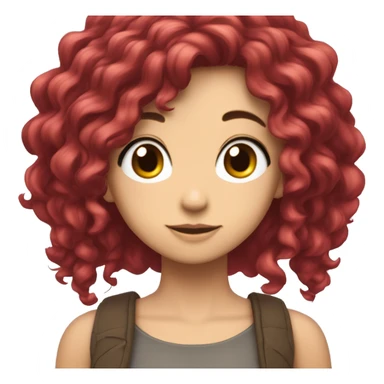 crie uma personagem de anime que tenha cabelo vermelho e orelhas de raposa sticker