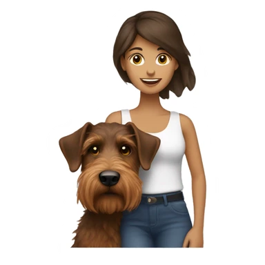 Brunette with welsh terrier sticker