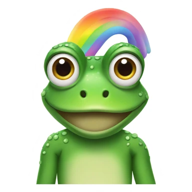 Frog with rainbow hair sticker