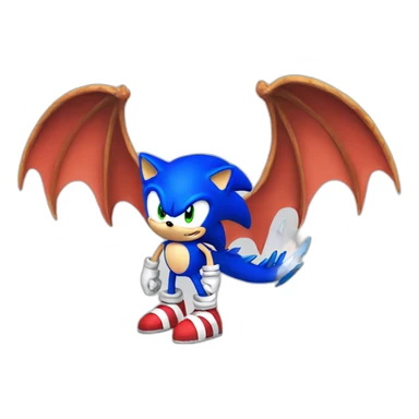 sonic with dragon wings sticker
