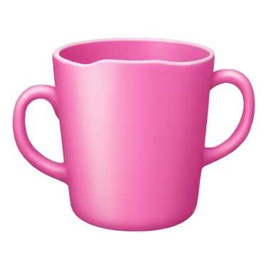 Pink cup with handle on side sticker