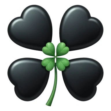 A black five leaf clover sticker