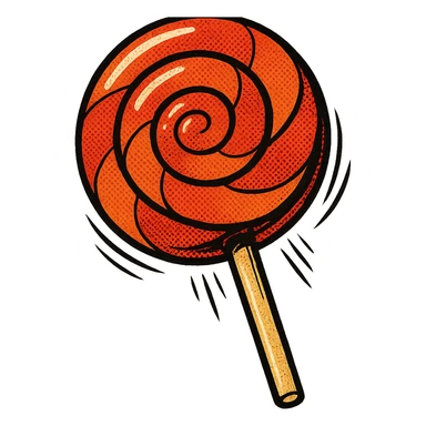 lollipop, old school comic book style sticker