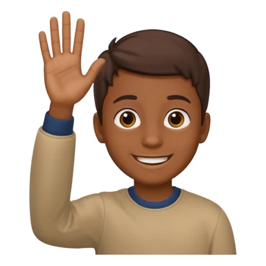 generate emoji of boy saying hii sticker