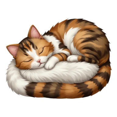 dark brown tabby and white cat sleeping rolled over and upside down sticker
