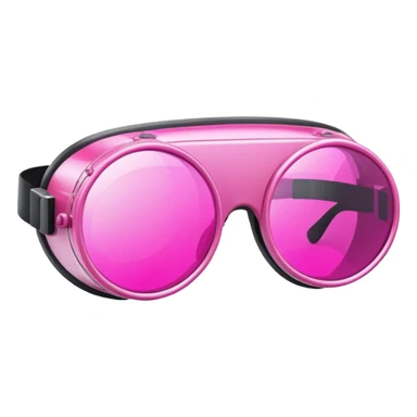 futuristic pink welding glasses, sleek design with bright pink lenses, no frame, high-tech protective eyewear sticker