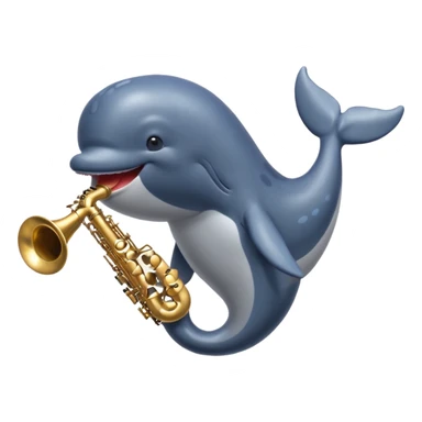 a whale playing saxophone sticker