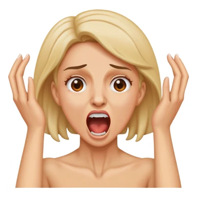 a woman holding her neck screaming sticker