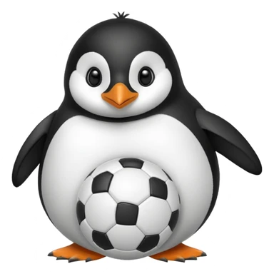 penguin holding soccer ball sticker