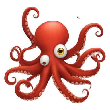 red cartoon octopus framed in a computer screen sticker