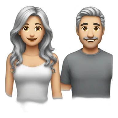 verliebtes Paar mit grauen Haaren sticker