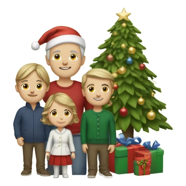 Caucasian Family at Christmas sticker