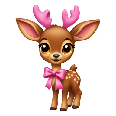 Bambi with a pink bow sticker