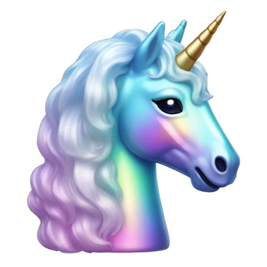 Sparkly glossy Pastel iridescent glass unicorn sticker