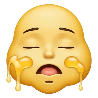 puking face, classic yellow emoji style, closed eyes sticker