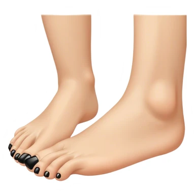 a foot toes with black toenail sticker