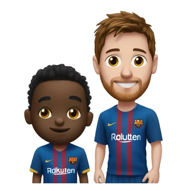 Messi with a black baby sticker