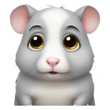 Sad grey hamster big eyes  sticker