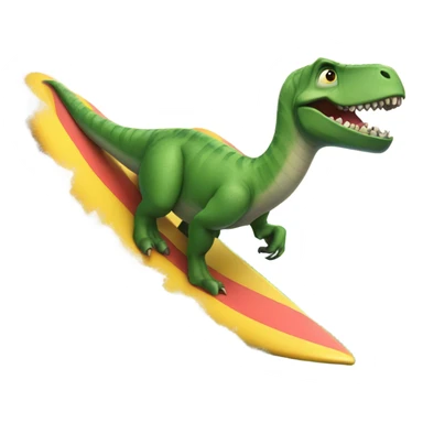 Dinosaur surfing sticker