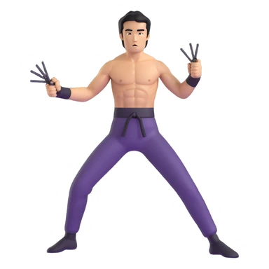 Bruce Lee with nunchaku, martial arts pose, shirtless with toned muscles sticker