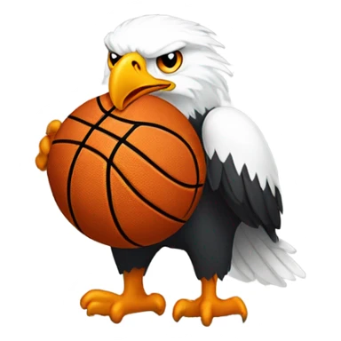 White and orange basketball jersey bald eagle sticker