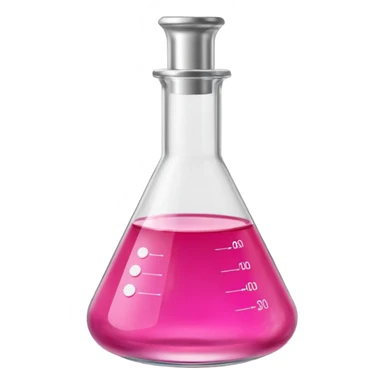 Miniatura de un frasco de laboratorio o un tubo de ensayo elegante con un líquido rosa vibrante, sobre una superficie de mármol. Iluminación de estudio. Estilo sofisticado sticker