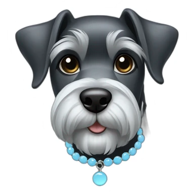 dark schnauzer with light blue necklace sticker