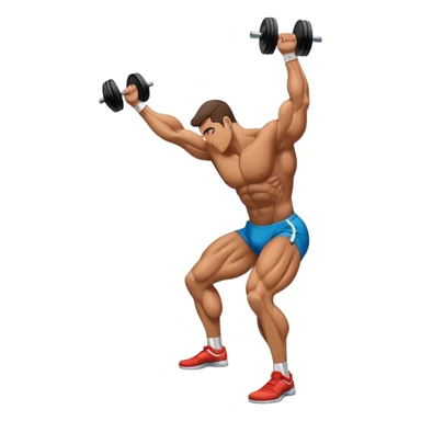 side-view bodybuilder on tip-toes performing weighted calf-raise sticker