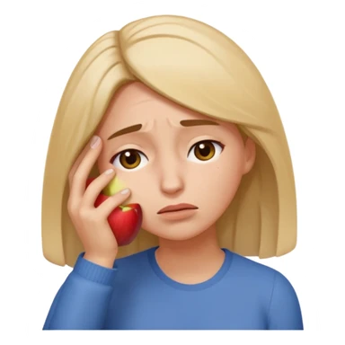 woman collapsing with hand on forehead, simple, apple style emoji sticker