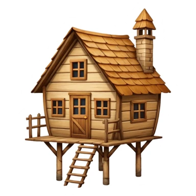 wooden house on chicken legs sticker
