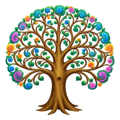 Psychedelic meditation tree sticker