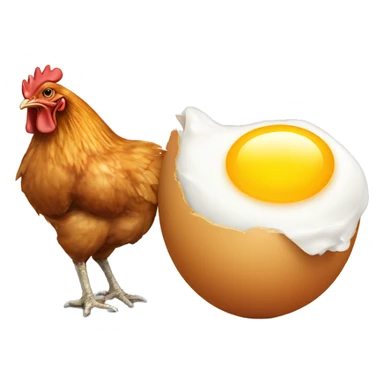 chicken eating an egg sticker