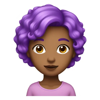 Fille avec des cheveux violet et des mèche rose sticker