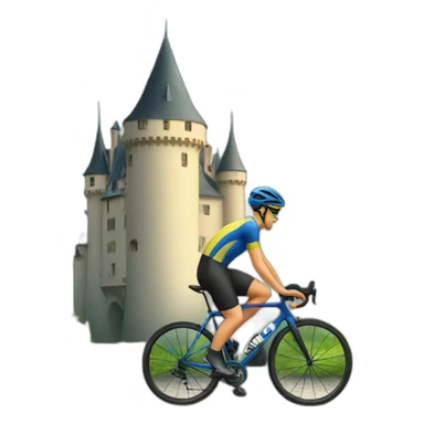 Cycliste chateau sticker