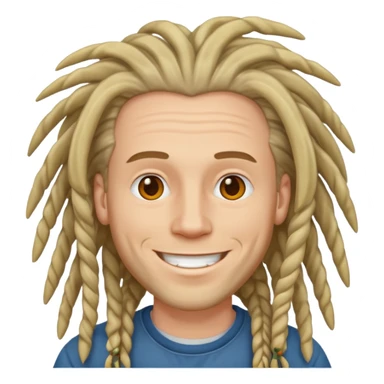white man with dreadlocks sticker