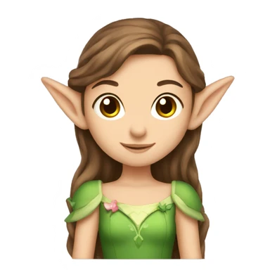 cute elf princess with brown hair sticker