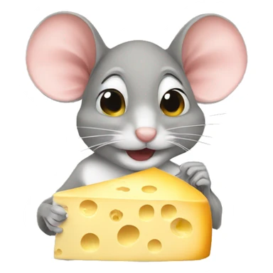 Mouse eating cheese  sticker