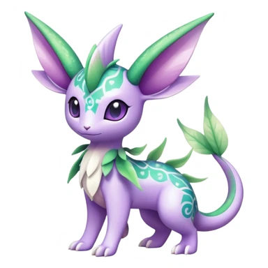 Shiny Exotic Cute Adorable Majestic Ethereal Sparkly Flygon-Espeon-Meganium-Shaymin-Hybrid-Creature with pattern-markings sticker