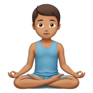 Yoga pause : Boy Breathing 3d Icon with color of D0B8FF
 sticker