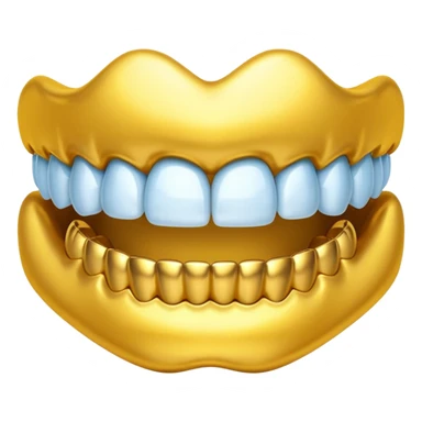 Gold teeth grillz sticker